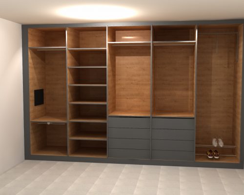Vue 3D agencement du dressing